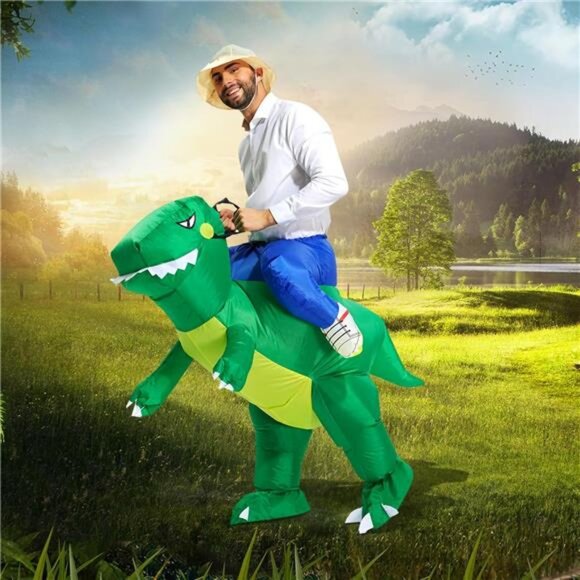 Inflatable Dinosaur Costume: Blow-Up Halloween Outfit - Picture 5 of 7